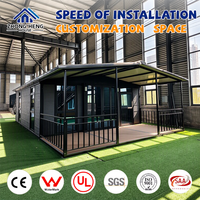 CE SAA pour Maison Conteneur Extensible de Luxe Certifiée 20 pieds, Entrepôt, Espace de Travail, Maison Modulaire Préfabriquée à Double Aile Moderne ZHONGHENG