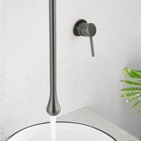 Robinet de lavabo mural moderne de luxe en laiton, à poignée unique, en forme de goutte d'eau, très vendu