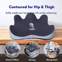 Coussin de siège ergonomique en mousse à mémoire de forme personnalisé en usine, creux, pour soulager la douleur du coccyx, orthopédique, respirant, avec housse amovible