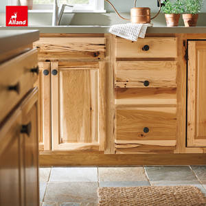 Ensemble complet d'armoires de cuisine murales hautes en <span class=keywords><strong>bois</strong></span> de pin de style européen moderne modulaire Alland avec robinet - Product Image 5