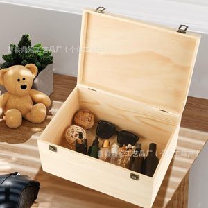 <b>Retro</b> Wooden Storage Box Square Solid Wood With Lock Jewelry <b>Gift</b> Box Covered Decorative - Product Image 4
