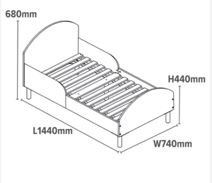 Culla per bambini - Bianca, Moderna, di piccole dimensioni, Full-size, in legno massello, con telaio superiore chiuso, <span class=keywords><strong>testiera</strong></span> rotonda, bassa altezza - Product Image 5