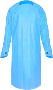 Disposable Isolation Gown, Apron Style Open <b>Back</b> Gown, Long Sleeve Thumb Loop, Blue Disposable Protective Gowns for Medical Dent - Product Image 2