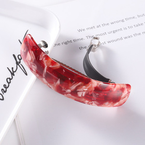 YOMO Sweet <strong>Acetic</strong> <strong>Acid</strong> High Quality Color Spring Clip Curved Check Temperament Hairpin Summer All-match Hair Accessories - Product Image 4