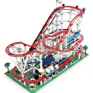 Blocs de construction modèle avancé, grand montagnes russes, moteur électrique, installations de parc d'attractions, jouets pour enfants, cadeaux, jouet lepins 10261