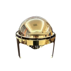 Precio de Fábrica: Recipientes para Buffet y Catering, de Acero Inoxidable, Dorados y Plateados, con Tapa Enrollable, Calentadores de Alimentos con Alimentación de Alcohol, Automáticos - Product Image 6