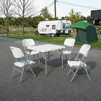 34 ''Extérieur 86cm Design Moderne Table Pliable Carrée en Plastique 4 Places Camping Table Pliante pour Hôpital Hôtel Entrée et Chambre à Coucher