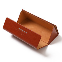 Lunettes personnalisées lunettes de soleil étuis pliants en cuir boîte PU pliant triangle personnalisé luxe lunettes lunettes de soleil étui emballage