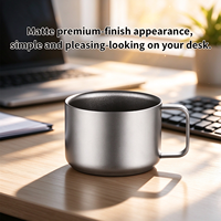 Tasse à eau en titane pur sablé à double paroi pour l'extérieur, tasse à bière portable d'été, mug de camping, tasse à café en titane