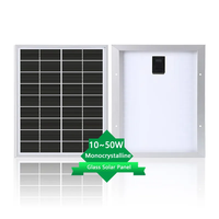 Panneau solaire en verre de taille personnalisée 10w 12w 15w 20w 25w 30w 35w 40w 5v 6v 12v 18v Panneaux solaires design à petite batterie Panneau en verre mono