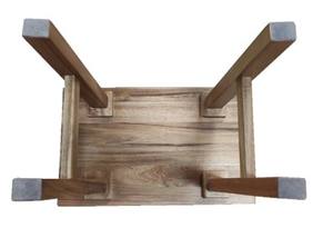 Petit tabouret rectangulaire décoratif en acacia (non démontable) - Product Image 3