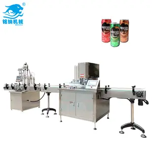 Complete fully automatic coffee canned beverage bottle liquid filling and capping machine production line