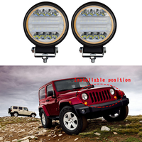 Barre lumineuse LED tout-terrain 4 pouces, faisceau combiné large et spot, projecteur, feux de jour 12V 120W pour Jeep, VTT, UAZ, 4x4, camion