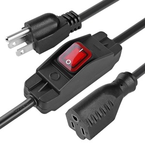 สายต่อปลั๊ก Nema พร้อมสวิตช์ สายไฟ PVC 14AWG 15A สำหรับใช้กับเครื่องใช้ไฟฟ้าภายในบ้าน - Product Image 2