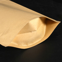 Pochette debout avec fermeture éclair en papier kraft brun écologique avec logo imprimé personnalisé sac zip-lock avec feuille d'aluminium à l'intérieur