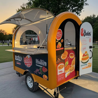 Remolque de camión de comida rápida con helado de perrito caliente móvil Mini de calle barato con ruedas camión de comida pequeño a la venta en EE. UU.