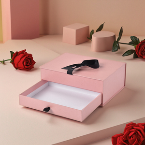 Two-Layer Rigid Cardboard Rose Gift Box with Drawer Custom Color Embossing & UV Coating for Watches Sponge Lining - Product Image 2