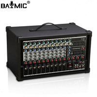 Console de mixage audio numérique professionnelle OEM 6, 8, 10, 12 canaux avec amplificateur de puissance intégré pour DJ, maison, KTV, spectacle