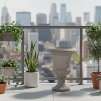 Pot de fleurs en fibre de verre de style européen de luxe, petit modèle, pour intérieur/extérieur, avec revêtement en poudre, pour usage en jardin, directement de l'usine
