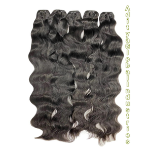 Extensiones de Cabello Humano Indio con Ondas Naturales, 100% Sin Enredos, Paquetes de Cabello Virgen Natural - Product Image 1