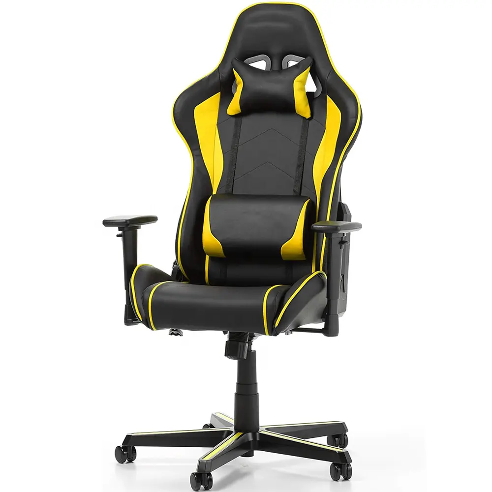 JL personnalisé broderie logo oem chaise d'ordinateur de course chaise de gamer premium pc pivotant en cuir noir chaise de jeu à bascule