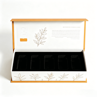 Boîte cadeau rigide magnétique personnalisée avec logo imprimé en feuille d'or et insert floqué pour emballage papier de sérum liquide oral en ampoule