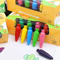 Crayons lavables non toxiques pour enfants personnalisés, 12/24/6 couleurs, crayons en forme de carotte pour la papeterie des enfants