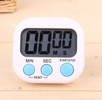 Timer Dapur Digital Pintar Baterai AAA Plastik Mini Magnetik 90 Menit Elektronik Layar LCD untuk Memasak, Memanggang, Belajar, Bermain, OEM