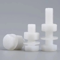 Baut dan Mur Nylon DIN933 & DIN934 M3-M12, Baut dan Mur Plastik dengan Harga Murah, Sekrup Nylon Plastik