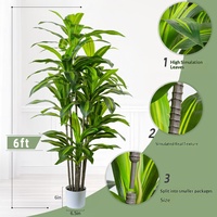 Arbre artificiel Dracaena, plante en pot sur pied, décoration d'intérieur pour salon, verdure simulée, plante en bois brésilienne