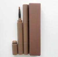 Crayon et gel à sourcils double-embout minéral cruelty-free, haute pigmentation, longue tenue, résistant à l'eau et à la transpiration, logo personnalisé
