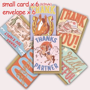 Cartes de remerciement en gros pour petites entreprises, style rétro cowboy, notes personnalisées avec enveloppes pour la reconnaissance client, les achats - Product Image 2