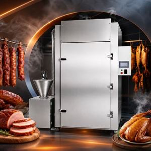 Machine à fumer industrielle automatique en acier inoxydable pour la transformation <span class=keywords><strong>de</strong></span> saucisses et <span class=keywords><strong>de</strong></span> bacon - Product Image 1