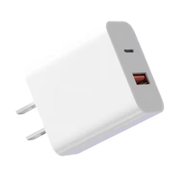 Chargeur mural à charge rapide PD 20W avec ports USB et Type-C, compatible US, EU, UK, pour téléphone portable et écouteurs