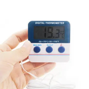 Mini thermomètre de réfrigérateur ABS filaire thermomètre numérique intérieur et extérieur <span class=keywords><strong>avec</strong></span> fonction d'alarme prise en charge OEM - Product Image 1