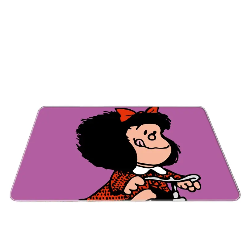 Tapete de cabeceira mafalda, tapete de porta engraçado, antiderrapante, lavável, para cozinha, sala de estar, carpete, casa