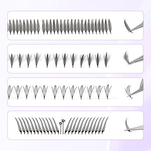 Pestañas Apilables Estilo Manga STARSCOLORS, Pestañas Pre-fabricadas con Punta de Espiga, Pestañas de Ojo de Zorro, Bandejas de Pestañas, Extensiones de Pestañas con Punta de Espiral Cómica - Product Image 1