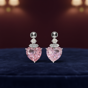 Boucles d'oreilles pendantes en cristal jaune cœur E3062, monture griffe en argent 925, pour femme, port quotidien romantique - Product Image 2