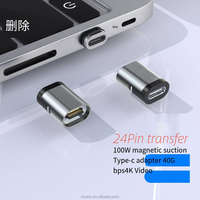 Inveer 240W Adaptateur USB C magnétique Câble de charge de type C à angle droit avec connecteur rotatif à 90/180 degrés État neuf