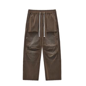 Pantalon cargo Techwear pour homme 2025 - Brun, poche en maille surdimensionnée, style rétro Y2K, streetwear décontracté - Product Image 1