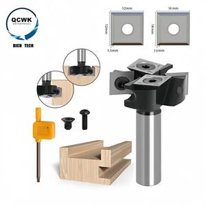 Lame de rabotage remplaçable <span class=keywords><strong>à</strong></span> tige de 8mm-CNC Spoilboard Surfaçage Router Bit Face End <span class=keywords><strong>Fraise</strong></span> pour le travail du bois - Product Image 4