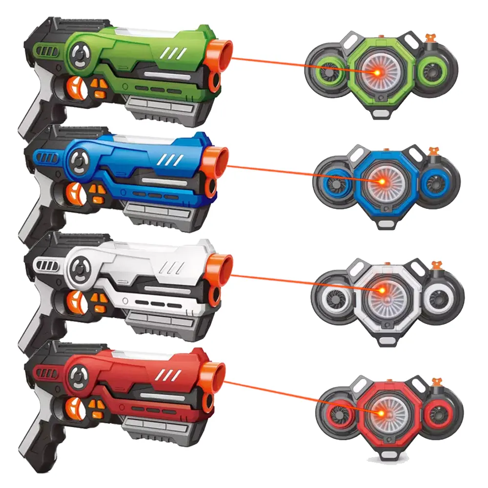Top Selling 4 Players Battle Shooting Game Electric Gun Set Vests Infrared Laser Tag Toy Gun And Vest Multiplayer