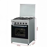 2 Kompor Gas 2 Kompor Listrik 4 Tungku Stainless Steel dengan Oven Gas 80L Mesin Multifungsi All-in-One untuk Restoran & Rumah Tangga
