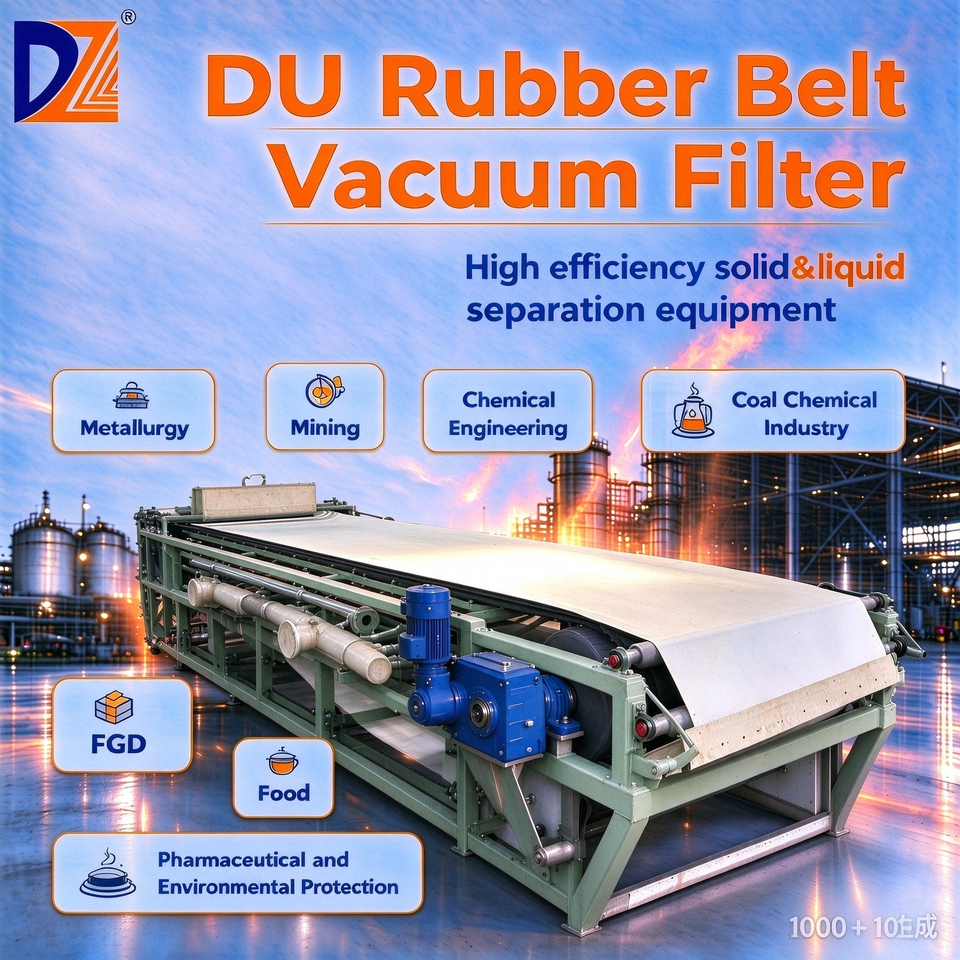 DU Rubber Belt Vacuum Filter Continuous Solid-Liquid Separation with ...