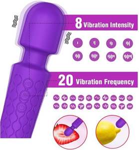 Carga USB explosiva Potente barra AV vibradora 20 Frecuencia 8 Velocidad Impermeable Masturbación Vibrador varita para mujer - Product Image 4