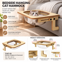 Hamac suspendu pour chat avec bol en acrylique transparent, cadre en bois et supports réglables, conception personnalisée OEM ODM