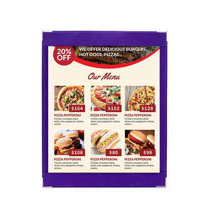 Menús de Lino Morado para Restaurantes, Menú de Bebidas y Comida, Menú de Una Sola Página, Tablero de Menú para Restaurantes - Product Image 2