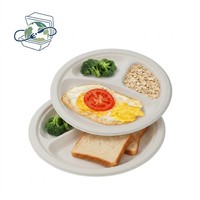 XS-YP9G3 Suikerrietbagasse 3-delige biologisch afbreekbare borden Wegwerp servies Luxe feestborden voor verjaardagen
