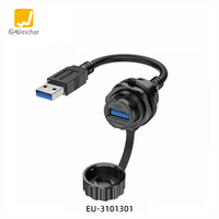 Connecteurs industriels E-Weichat EU-USB IP67 USB3.0/USB2.0 mâle/femelle à montage sur panneau/au dos avec contacts en alliage de cuivre pour données et alimentation