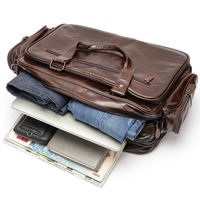 Mallette en cuir véritable de grande capacité pour hommes sac à main à bandoulière portable pour voyage et affaires sacoche pour ordinateur portable